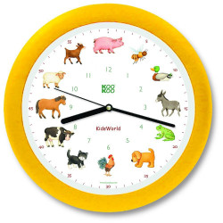 Reloj de pared amarillo KOOKOO Kids World